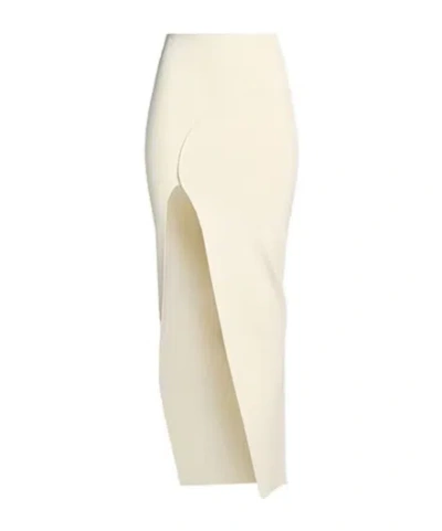 Rick Owens Plain Knit Pencil Skirt In White