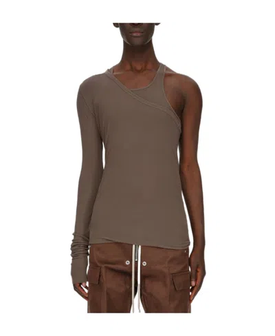 Rick Owens Plain Knitted Vest In Brown