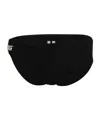 Rick Owens Plaque-appliqué Swim Trunks In Black