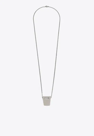 RICK OWENS PLATE-PENDANT NECKLACE