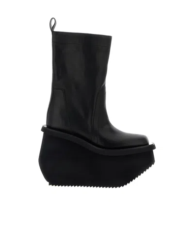 RICK OWENS 14MM FACTORY TOPSTITCHING PLATFORM BOOTS
