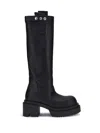 Rick Owens Black Porterville Knee Pull On Bogun Tall Boots In Black