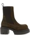 Rick Owens Platform Boots With Elastic Strap In Brown