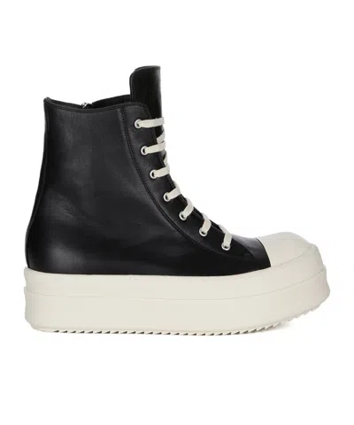 Rick Owens Platform High-top Sneakers In Black
