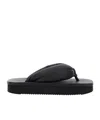 Rick Owens Black Padded Sandals With Platform In Leather Woman In Black