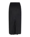 Rick Owens Asymmetric Elastic Waistband Midi Skirt In Black