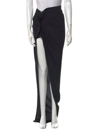 Pre-owned Rick Owens Pleated Accents Long Skirt In Black