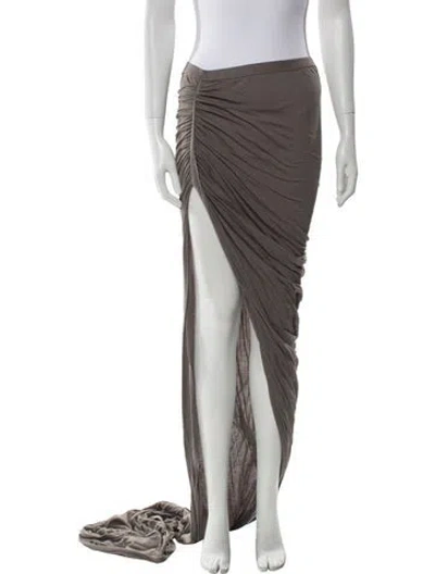Pre-owned Rick Owens Pleated Accents Long Skirt In Neutral