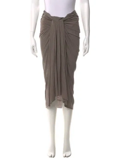 Pre-owned Rick Owens Pleated Accents Midi Length Skirt In Brown