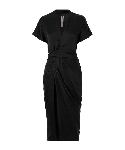 Rick Owens Pleated Dress In Black