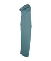 Rick Owens Athena Arrowhead Light Blue Long Dress With One Shoulder Design And Side Slits In Viscose And Acetat In Blue