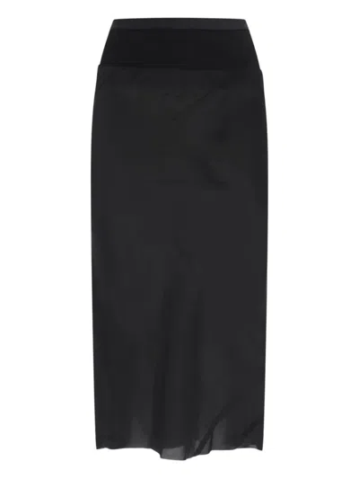 Rick Owens Pleated-panel Skirt In Black