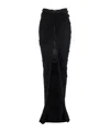 Rick Owens 'edfu' Black Long Skirt With Drapes And Front Slit In Tech Fabric Woman In Black