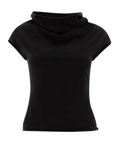 Rick Owens Funnel Neck Top In Black