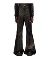 Rick Owens Black Porterville Bolan Leather Trousers In Black