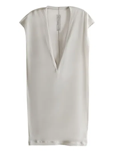 Rick Owens Plunge-neck Sleeveless Tank Top In Silver