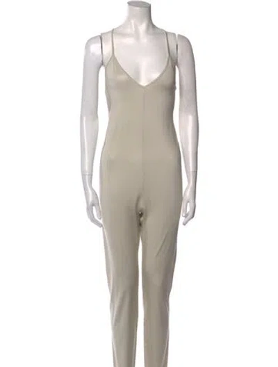 Pre-owned Rick Owens Plunge Neckline Jumpsuit In Neutral