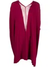 Rick Owens Plunging V-neck Poncho Top In 粉色