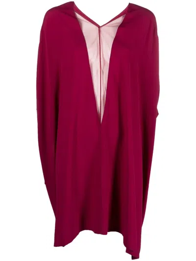 Rick Owens Plunging V-neck Poncho Top In 粉色