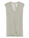 Rick Owens Plunging V-neck T-shirt In Green