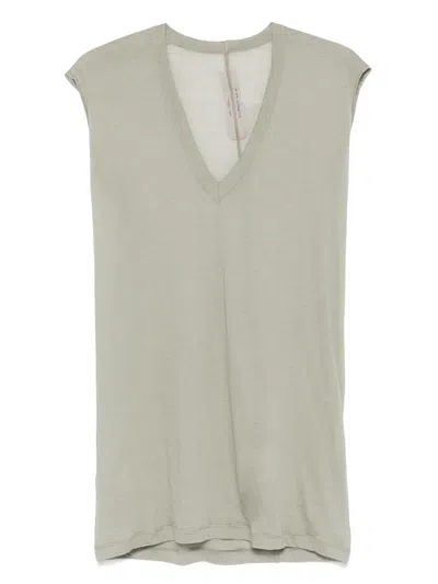 Rick Owens Plunging V-neck T-shirt In Green