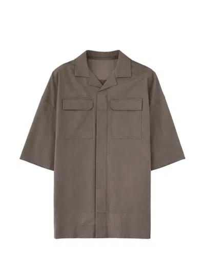 Rick Owens Pocket Button Shirt In Brown
