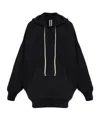 Rick Owens Oversized Alpaca Blend Hoodie Pocket In Black