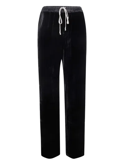 Rick Owens Pocket Drawstring Trousers In Black