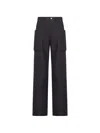 Rick Owens Stefan Flared Grain De Poudre Wool Cargo Trousers In Black
