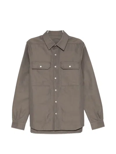 Rick Owens Pocket Shirt Jacket In Gray
