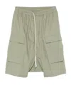 Rick Owens Light Green Cargo Bermuda Shorts In Gray