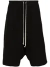 Rick Owens Bermuda Shorts With Back Pockets And Elastic Waistband In Black
