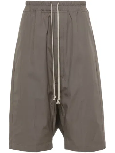 Rick Owens Pods Drop-crotch Shorts In Grey