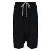 Rick Owens Drawstring Drop-crotch Shorts In Black