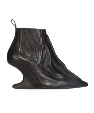 Rick Owens Ankle Taco Leather Boots In Black