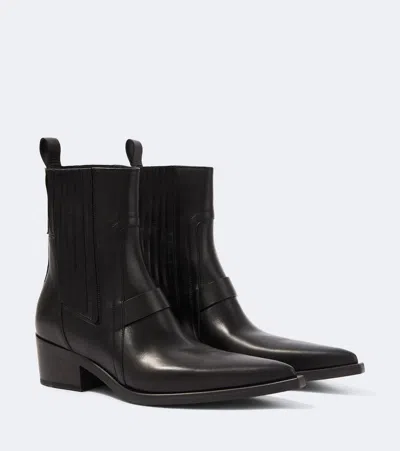 Rick Owens Pointed Silver Leather Ankle Boots In Multi