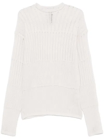 Rick Owens Pointelle-knit Sweater In White