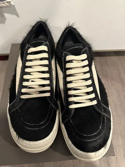 Pre-owned Rick Owens Pony Hair Vintage Low Black Size 42 Shoes