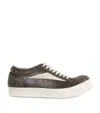 Rick Owens Pony Hair Vintage Low-top Sneakers In Brown