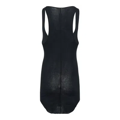 Rick Owens Pony Tank Mini Rib Jersey In Black