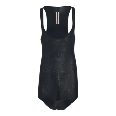 Rick Owens Pony Tank Mini Rib Jersey In Black