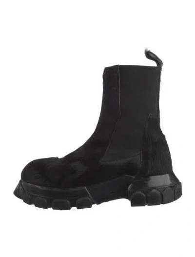Pre-owned Rick Owens Ponyhair Chelsea Boots In Black