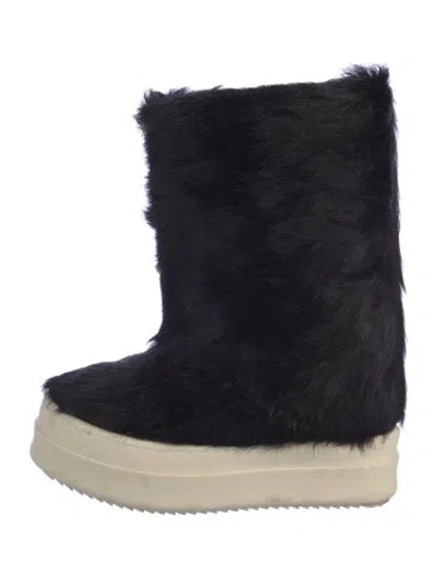 Pre-owned Rick Owens Ponyhair Snow Boots In Black