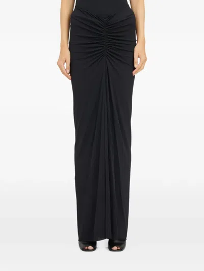 Rick Owens Poppy Drapped Maxi Skirt In Black