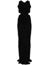 Rick Owens Ruched Poppy Gown In Black