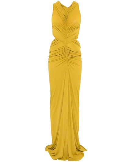 Rick Owens Poppy Gown Dress In Yellow