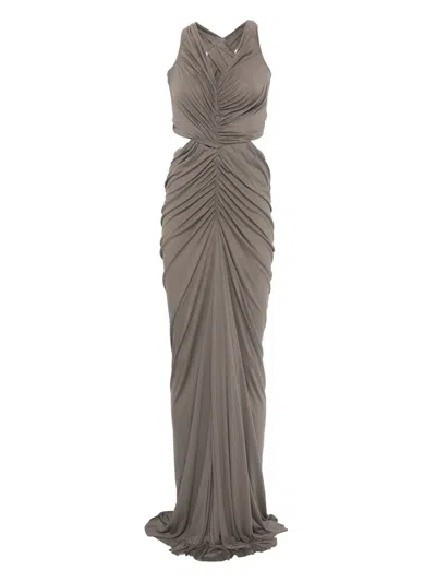 Rick Owens Poppy Gown In Grey