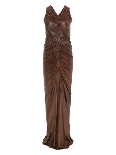 Rick Owens Poppy Maxi Dress In Brown