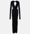 Rick Owens Poppy Ruched Open-back Jersey Gown In Black