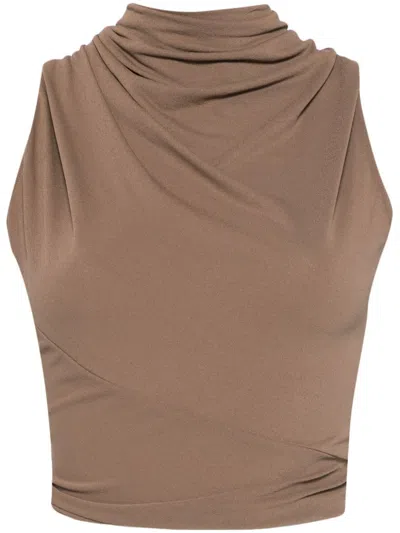 Rick Owens Poppy Top In Brown